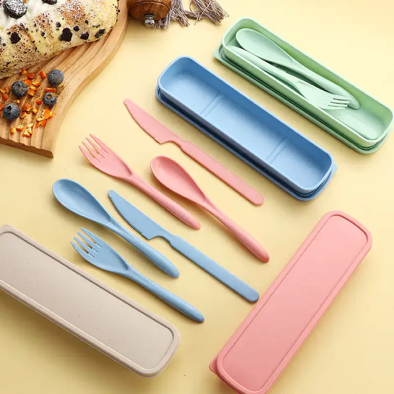 Wheat Straw Composite Portable Cutlery Set — Custom Brand Development product view