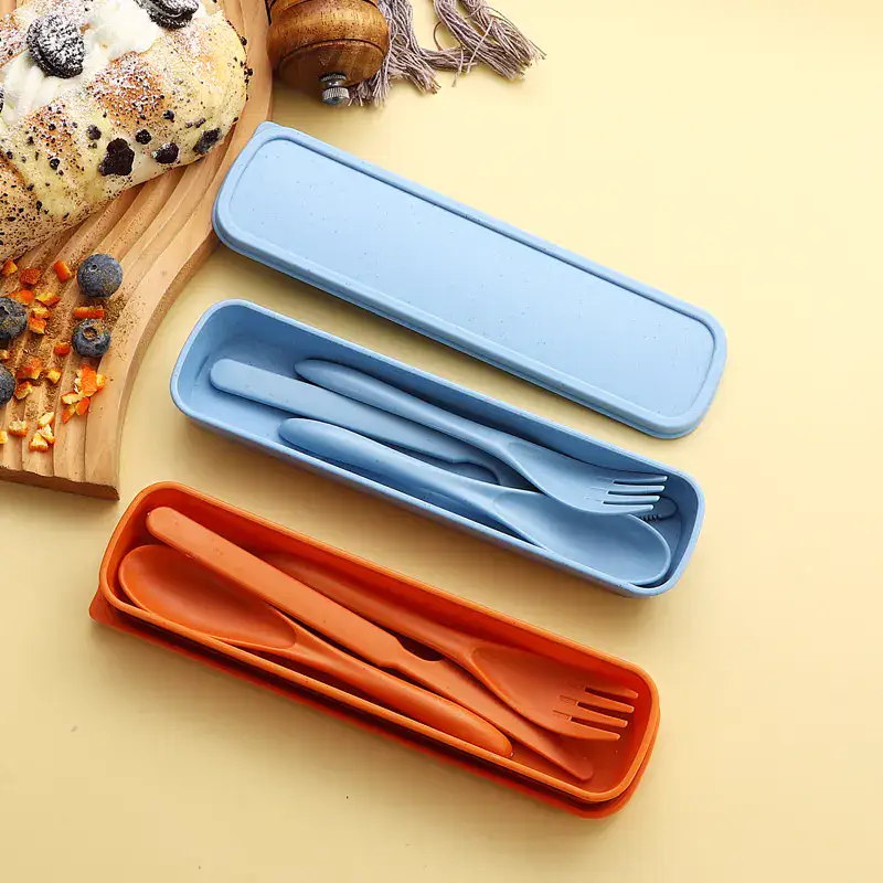 Wheat Straw Composite Portable Cutlery Set — Custom Brand Development Wheat Straw Composite Portable Cutlery Set — Custom Brand Development Built Around Its Use Case product detail