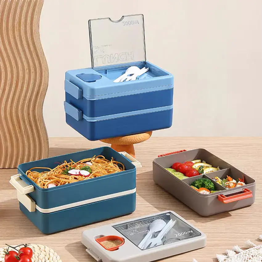 2000ML Double-Tier Lunch Box product photography