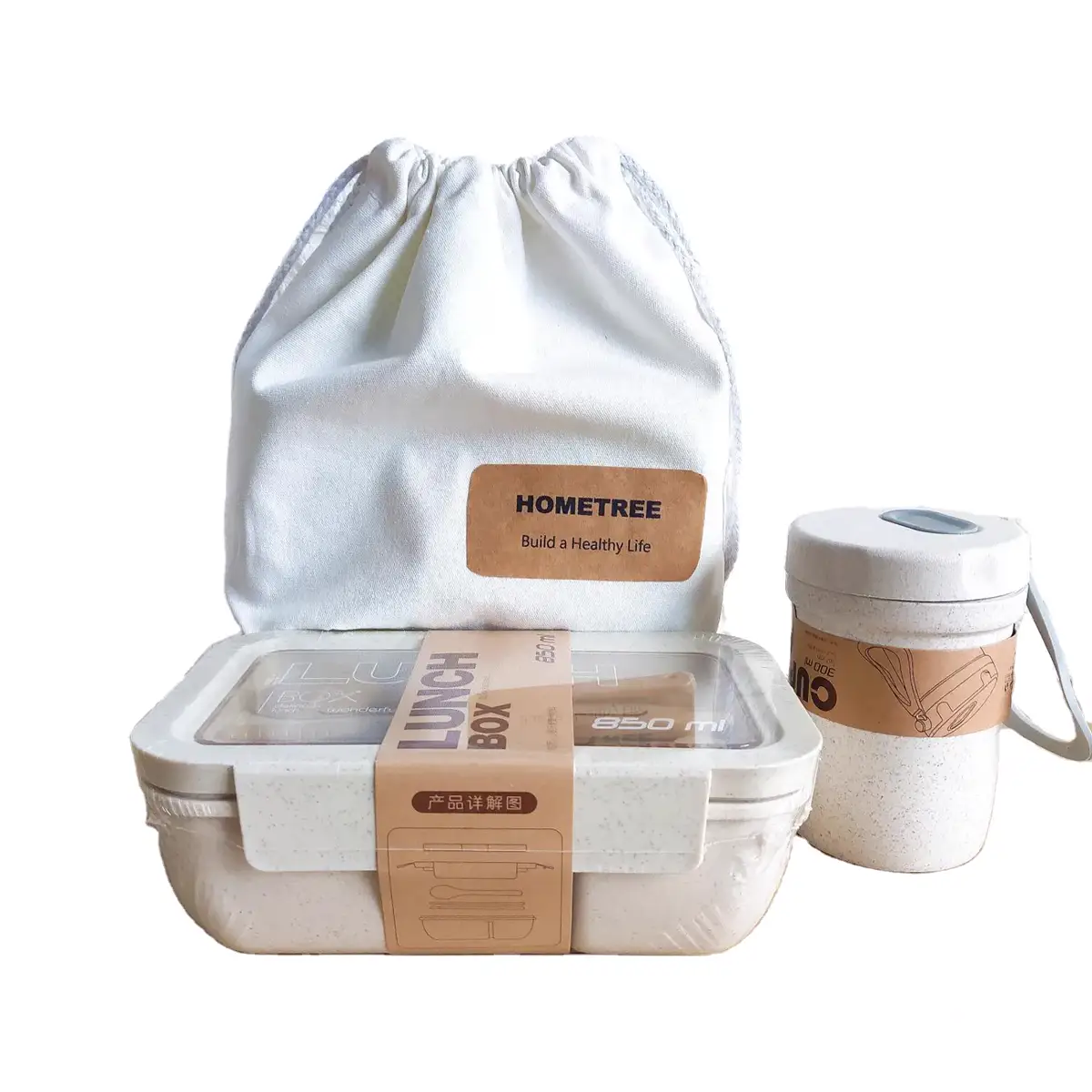 Wheat Straw Composite Picnic Or Lunch Bag product view