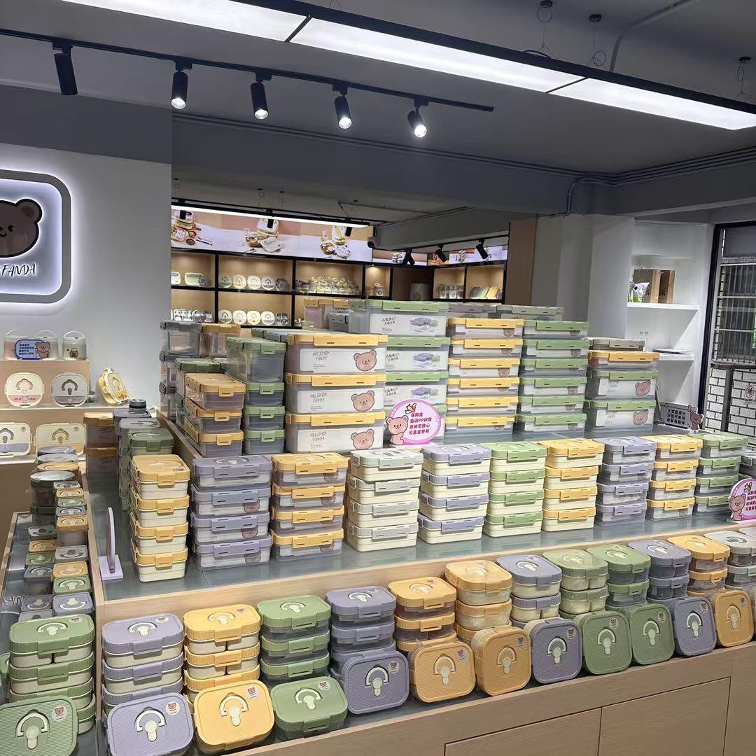 Finished tableware samples organized for customer review
