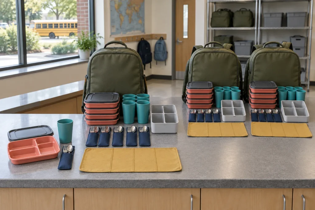 One-student four-student and eight-student dining configurations