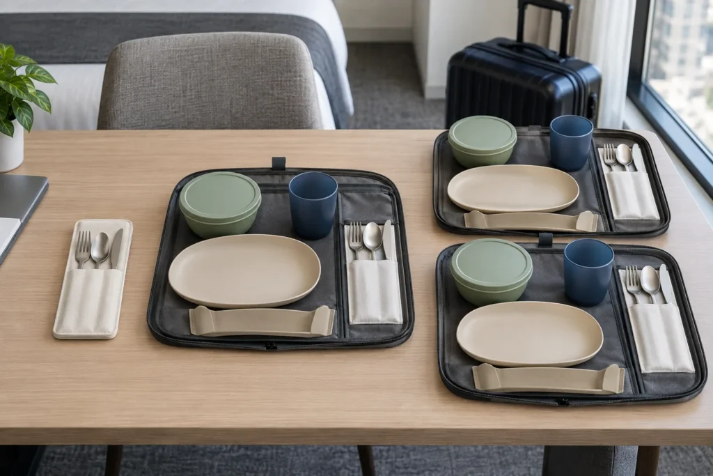 Utensil-only single-person and dual-occupancy travel dining options