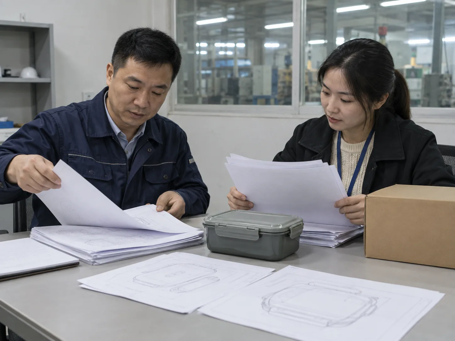 Chinese factory staff recording tooling ownership and design revisions