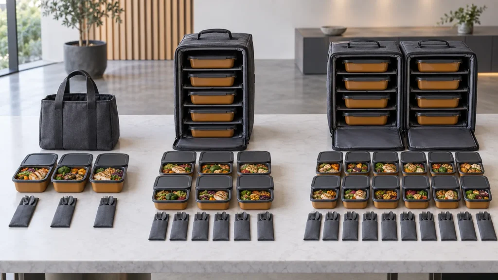 Three six and twelve meal program configurations for comparison
