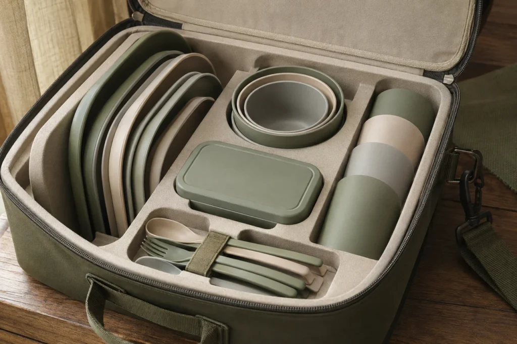 Flat-Case Portable Dining Set system view 3 portable meal system