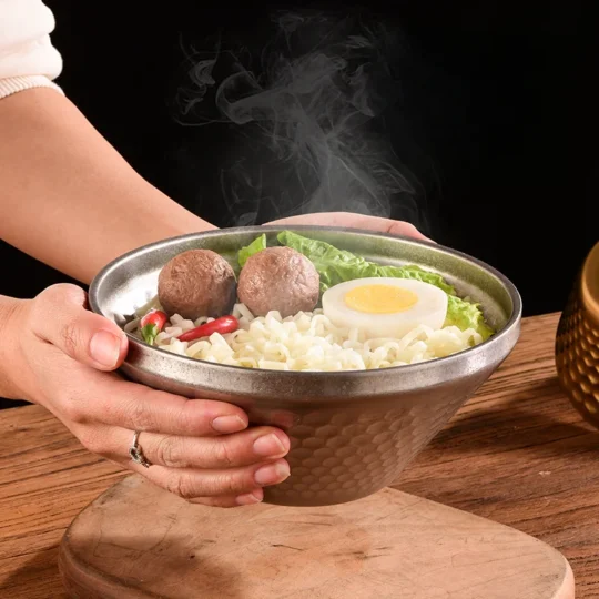 Hammered Steel Bowl Module portable meal system