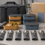 Event catering kit with blank kraft packaging for OEM review