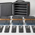 Event crew catering kit with six divided meal boxes cutlery sleeves and insulated carrier