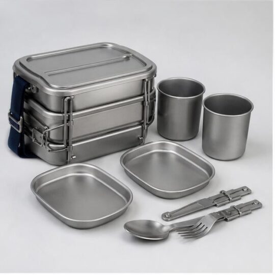Stainless Two-Person Modular Set portable meal system